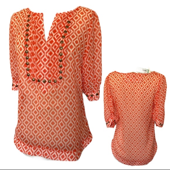 41 Hawthorn Tops - Moni Geo Print Blouse